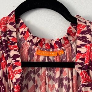 Oliphant Vibrant Red and Pink Geometric Dress